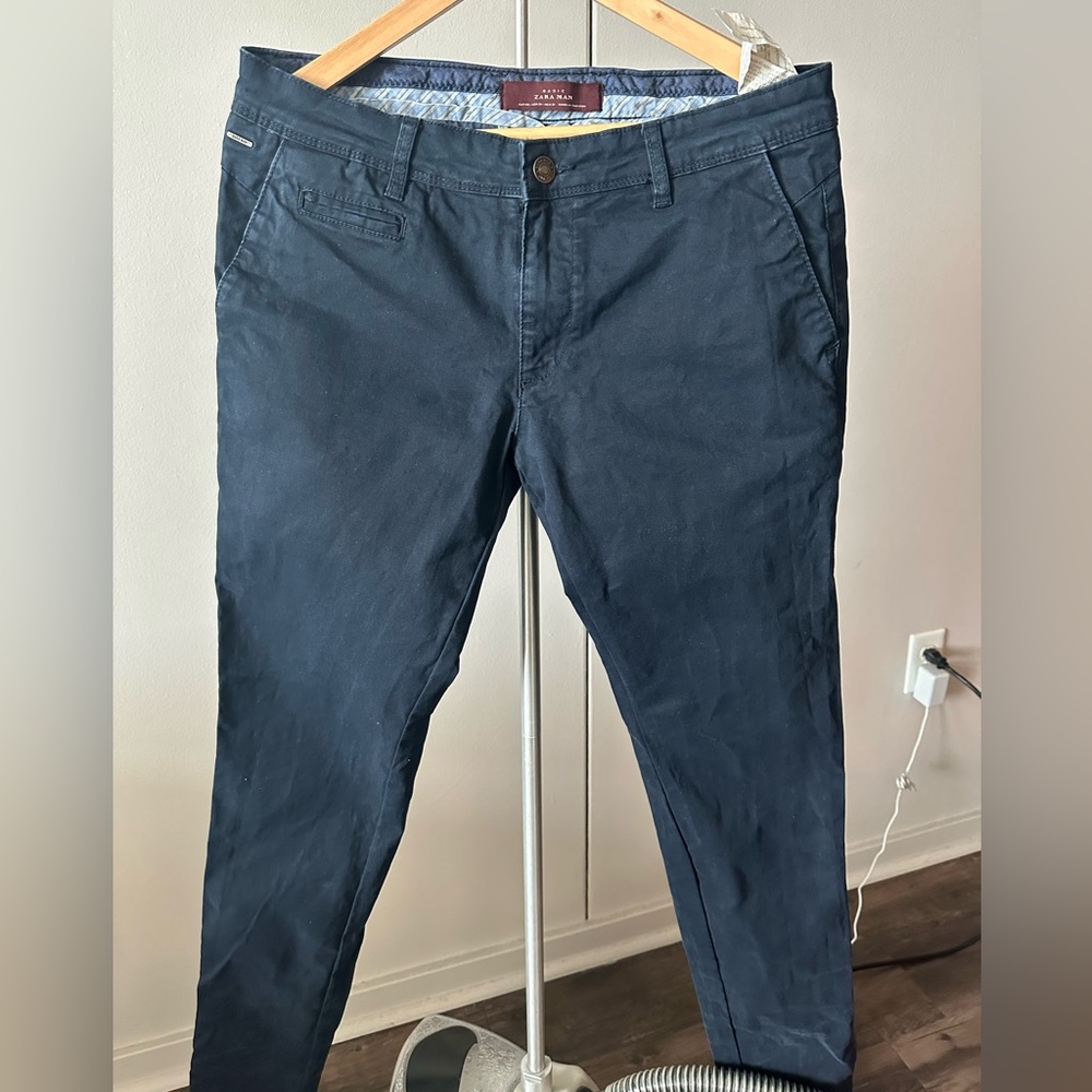Slightly used Zara Chinos Navy blue